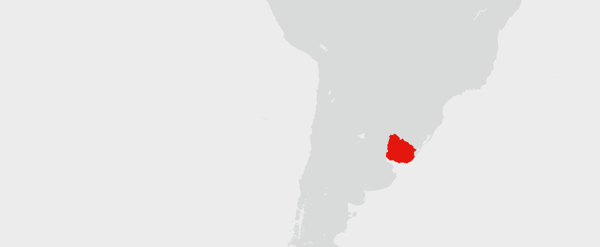 Uruguay - umístění na mapě