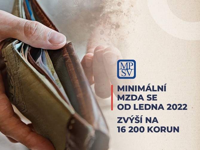 Minimln mzda se od ledna 2022 zv na 16 200 korun