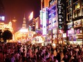 Ulice anghaje v noci, na, vchodn Asie