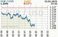 Online graf kurzu usd/eur