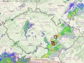 Radarový snímek ČR s kroupy - 13.09.2023 17:10