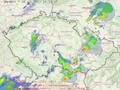 Radarový snímek ČR s kroupy - 13.09.2023 16:30
