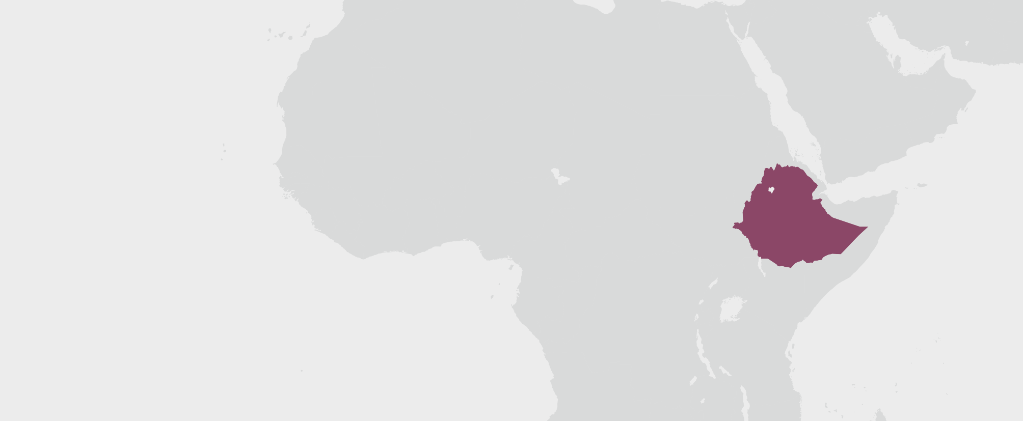 Etiopie - umístění na mapě