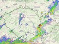 Radarový snímek ČR s kroupy - 13.09.2023 17:40