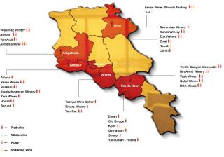 Wine regions of Armenia (zdroj: www.vini.am) 