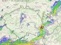 Radarový snímek ČR s kroupy - 13.09.2023 17:50
