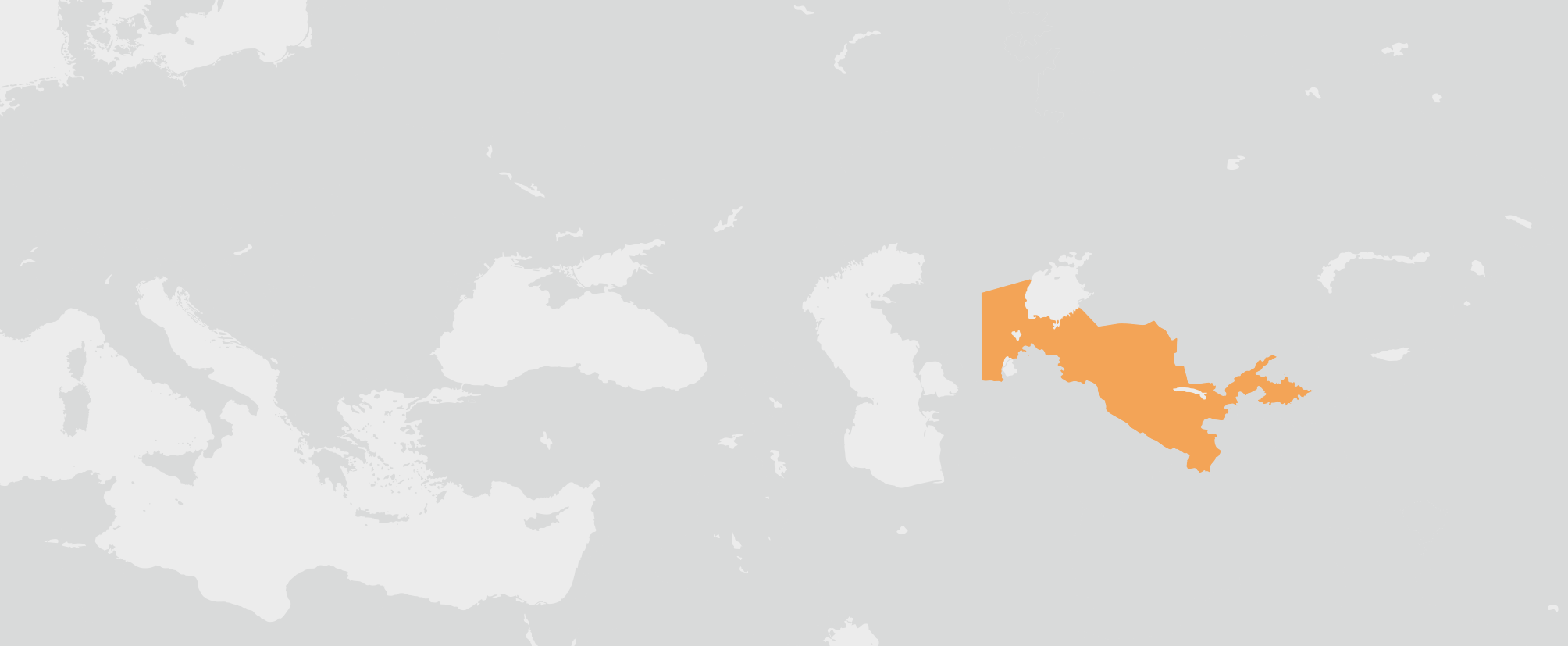 Uzbekistán - umístění na mapě