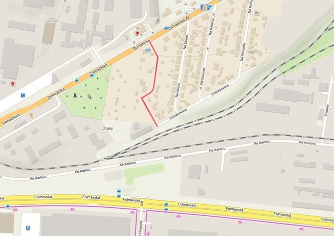 Zkres ulice U Hbitova v map