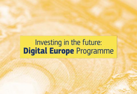 slide with text Investing in the future Digital Europe Programme