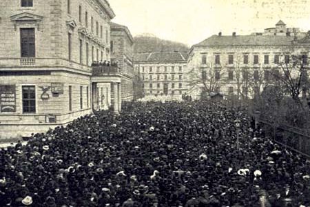 Manifestace za druhou eskou univerzitu v Brn 8. 11. 1913